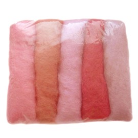 Felt Wool Colourful Mix Felt Mixed 100% Wool Pink Shades Mix At Least 5 Different Shades 50 g Total