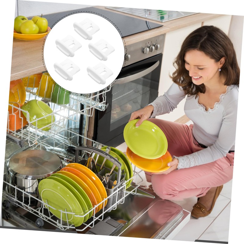 jojofuny Wd12x10304 Dishwasher Stopper Clip 5pcs Dishwasher Rack Slide End