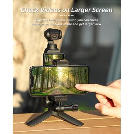 XICEN DJI Pocket 3 Phone Holder Set Expansion Accessories with 1/4" Thread Hole Compatible with DJI Osmo Pocket 3 and Smartphone, Used with Tripod and Extension Rod