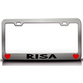 Custom Brother - RISA w/Hearts Metal Car SUV Truck License Plate Frame Ch j29