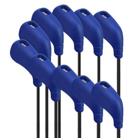 PGM Golf Club Covers 10pcs or 2pcs Iron Head Covers with No. Opening Easy On Off Protective Washable Golf Headcovers Fit Most Brands (Blue - 10pcs Set)