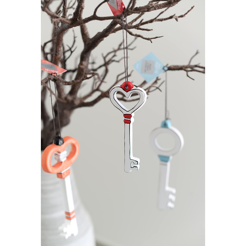 Egan Key Ceramic, White and Red, Unique