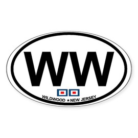 CafePress Wildwood NJ Oval Design Oval Car Bumper Sticker