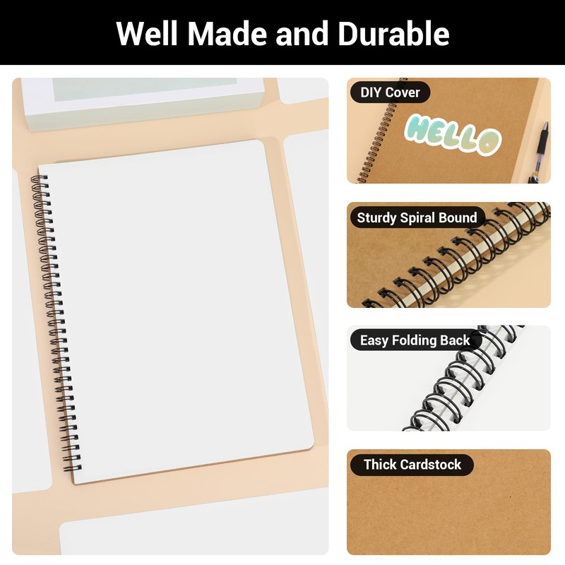 Yarotm A4 Spiral Plain Notebook - 120 Pages 100GSM Thick