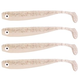 Zanderbait 16 cm Purple Glitter, Fishing Lures, Artificial Lures, Zander Bait, Zander Bait, Soft Bait, Rubber Fish, Rubber Bait, Pack of 4