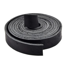 Mandala Crafts 3/4 Inch Wide Black Leather Straps for Crafts - 2.5mm Thick 6 Feet Long Flat Soft Genuine Full Grain Cowhide Leather Strips Bands for DIY Blank Belt Making Crafting Handles Tooling