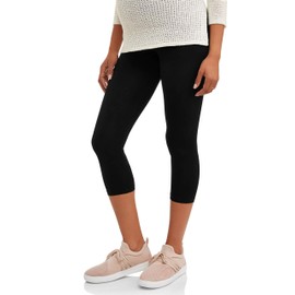Rumor Has It Maternity Over The Belly Capri Crop Support Leggings (X-Large, Black)