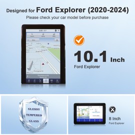 BSTW for 2020 Ford Explorer Screen Protector for 2020-2024 Explorer SYNC 3 10.1" Touchscreen for Ford Explorer 2024 Accessories Touch Screen Guard Tempered Glass Protective Film (Explorer 10.1-In HD)
