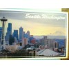 BEAUTIFUL PHOTO POST CARD SEATTLE SPACE NEEDLE & MT RAINIER