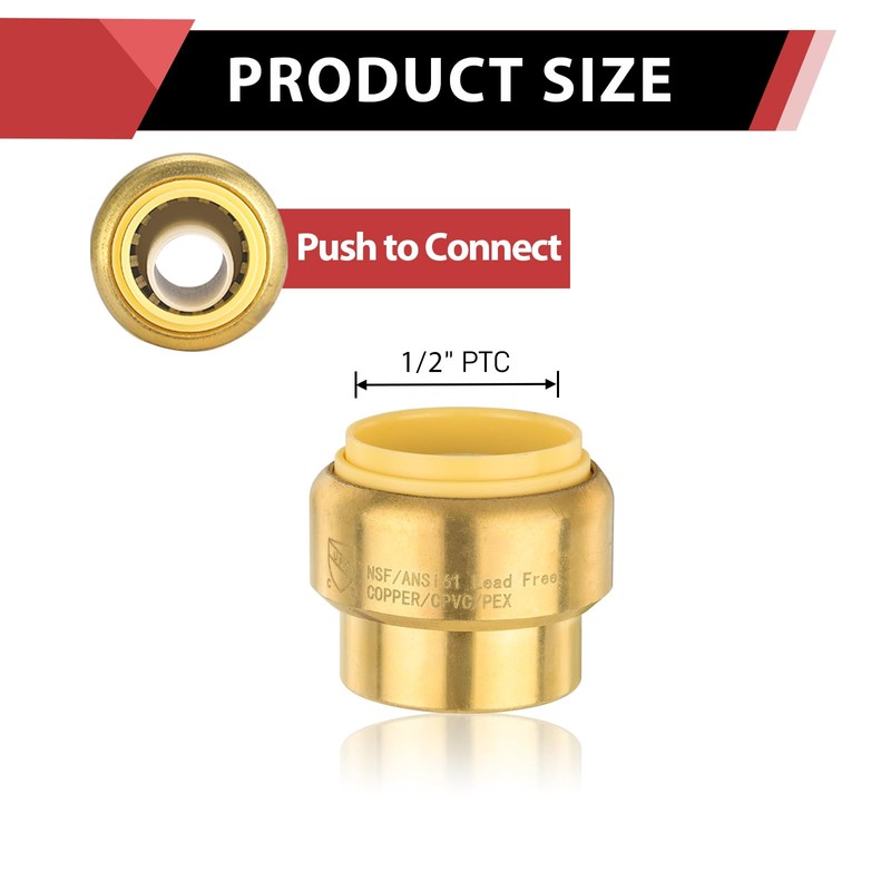 (Pack of 2) EFIELD 1/2 Inch Plug End Cap Push-Fit