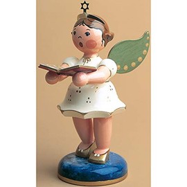 German Christmas Angel with Songbook - 16cm / 6inch - Hubrig Volkskunst