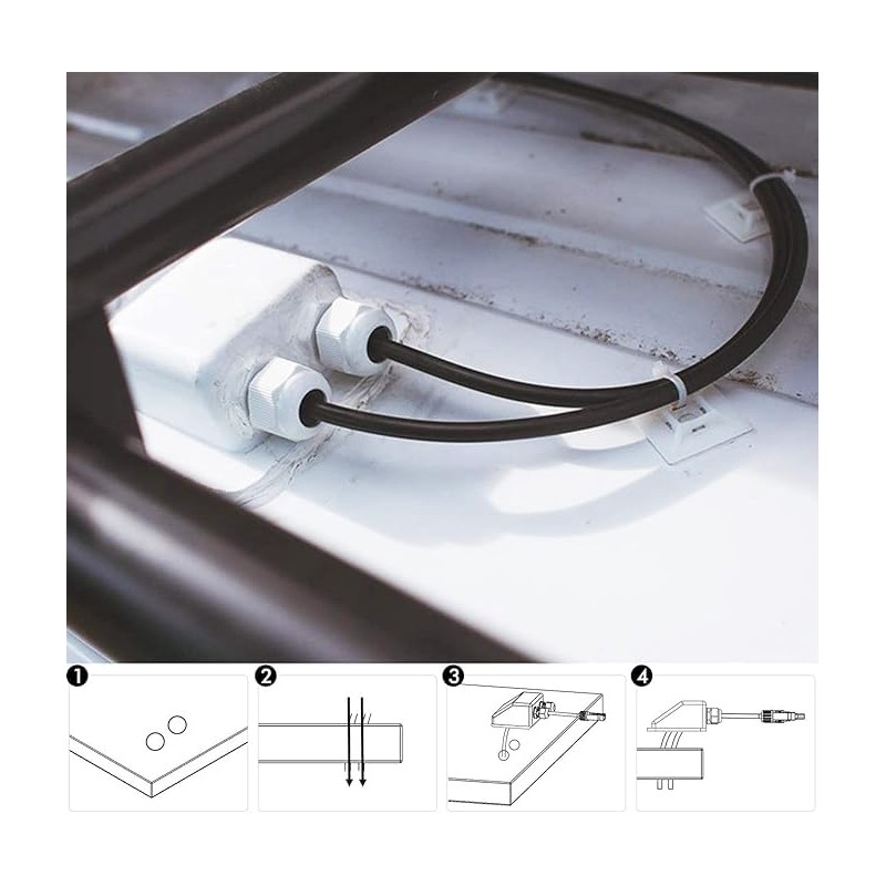 Solar Roof Duct 2-Way Waterproof Solar Cable Guide Roof Guide