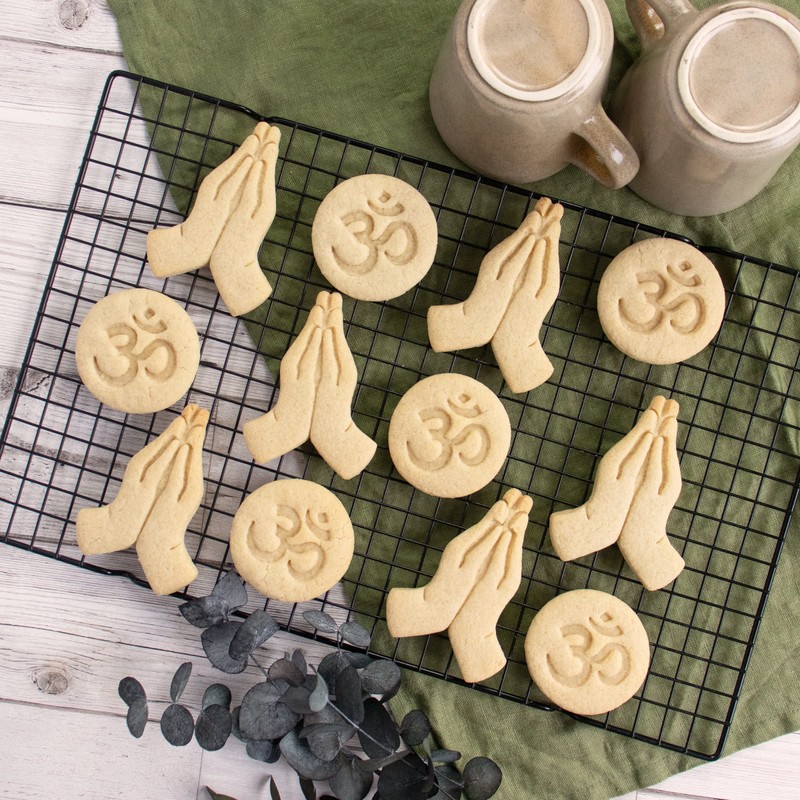 Set of 2 Yoga Themed Cookie Cutters (Designs: Namaste Hands