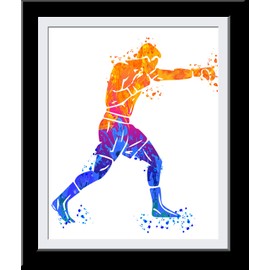 Boxing Gifts for Men - Water Color Abstract Boxing Gift for Boys - Sports Boxer Portrait Wall Decor Print 8x10 UnFramed