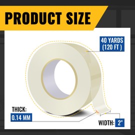 VIVIDA Transparent Window Weather Sealing Tape for Winter, 2 Inch x 120 FT (40 Yards) Window Insulation for Winter, Clear Weather Sealing Tape for Doors & AC Units, 1 Pack