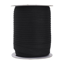 Mandala Crafts - Cinta de doble pliegue para coser - Cinta de bies negra de 55 yardas, doble pliegue de dobladillo de 5/8 pulgadas, cinta de encuadernación de costura negra - Cinta de encuadernación