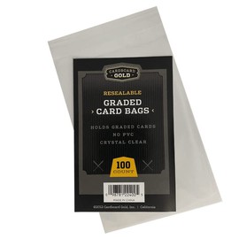 (1pk of 100) Cardboard Gold CBG Graded Card Pro Sleeves Next Generation Archival Protection PRO Sleeves Keeps Graded Sports and Gaming Cards Ultra Protected