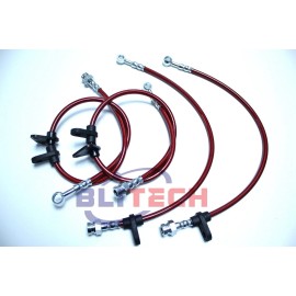 BLITECH STAINLESS STEEL HOSE BRAKE LINE Fit 88-91 HONDA CR-X/CRX ED8ED9 FRONT+REAR