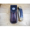 Leather Brown 5" knife sheath.Buffalo nickel snap - fits Buck