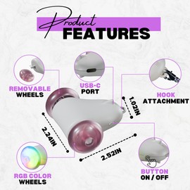 PEXOR Rolling Rover – Interactive Cat Toy with RGB Wheels, Automatic Moving Mouse-Shaped Design, Feather Butterfly and Bell Attachments, Smart Motion Activated for Indoor Cats & Kittens (Pink)