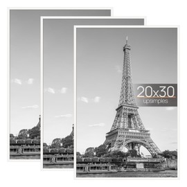 upsimples upsimples 20x30 Picture Frame White 3 Pack, Scratch-Proof Poster Frames 20 x 30 for Photo Gallery - Slide-In Strips, Horizontal or Vertical Wall Mounting