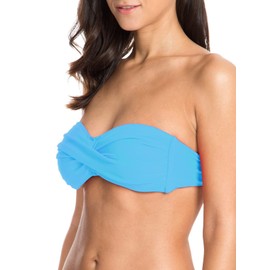 Ocean Blues Women's Sky Blue Bandeau Bikini Top Strapless Bathing Suit Tops Size Large