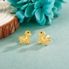 Duck Earrings Sterling Silver Gold Duck Stud Earrings Animal Duck
