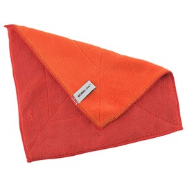 Kochblume Microfibre Cleaning Cloth 30 x 30 cm, Absorption Capacity up to 300 ml (Red/Orange, Single)