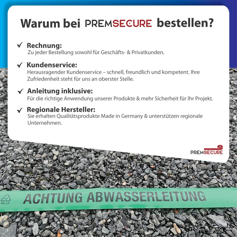 PremSecure Path Warning Tape Wastewater Pipe Warning Tape Waste Water