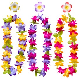 YAXAMING 6 Pcs Hawaiian Leis Plumeria Hair Clips Luau Tropical Flower Leaf Necklace Barrettes Headpiece Women Hair Pins Hairpins Hairclips Cosplay Summer Beach Wedding Dress Up Birthday Party Supplies