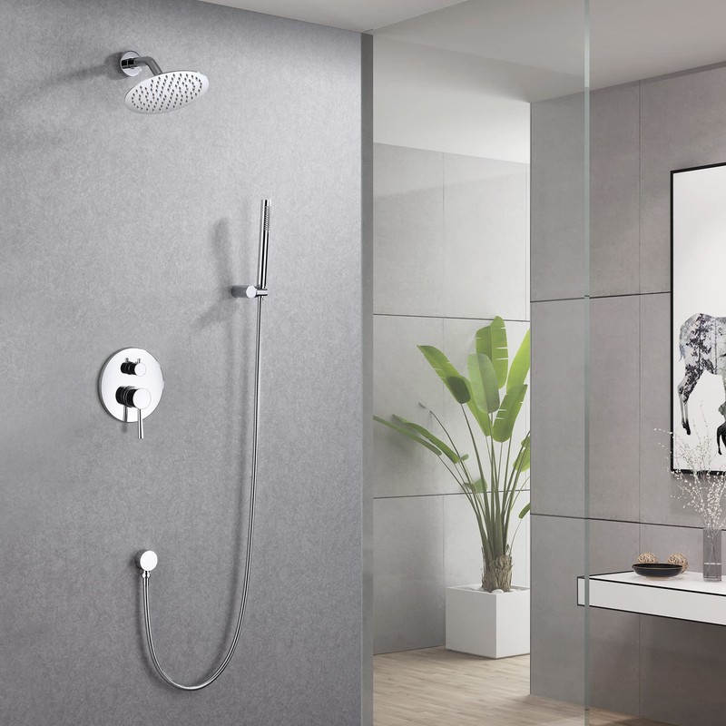 SUMERAIN Rain Shower System, Wall Mounted Bathroom Shower Faucet Set