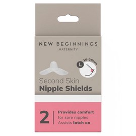 New Beginnings Second Skin Nipple Shields Large 2 Pack