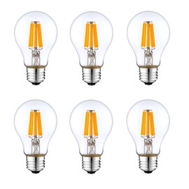 12V E26 Light Bulb A19 Warm White 2700k 4W LED Edison 12 Volt Classic Medium Base Lamp Low Voltage Battery System RV Marine Boat Solar Train Retro Landscaping Van Industrial DC Grid Lighting - 6 Pack