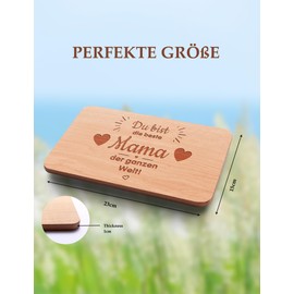 Breakfast Board Mum Gifts | Bread Board with Engraving "Du bist die beste Mama der ganzen Welt" | Mother Gifts Beech Wood | Gift Idea Ideal for Mother's Day Birthday Christmas
