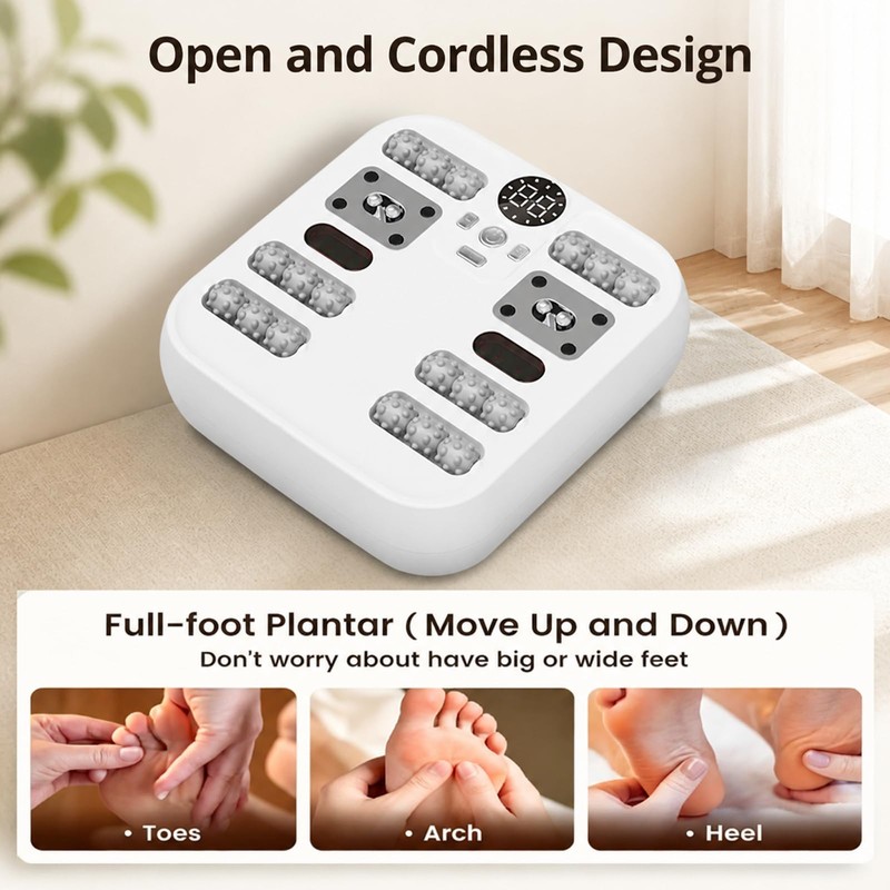 Electric Foot Massager – Up-Down Vibration & Heat Therapy White