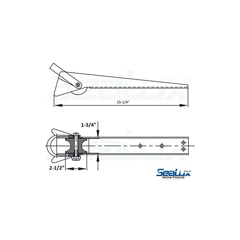 SeaLux 15-1/4" Stainless Steel Universal Boat Anchor Roller Mount Davit