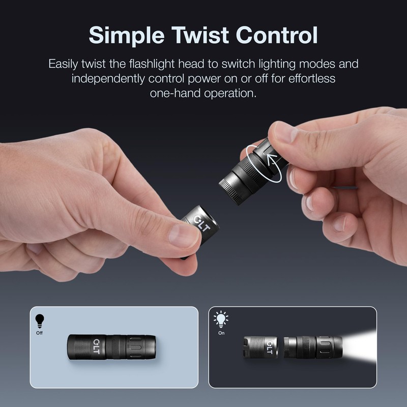 CLT Mini EDC Rechargeable Flashlight Magnetic Keychain, Snap on/off, 105