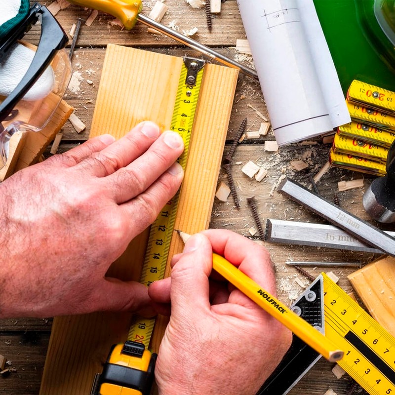 WOLFPACK LINEA PROFESIONAL Standard Extra Long 5 Pencils Carpenter's Pencil