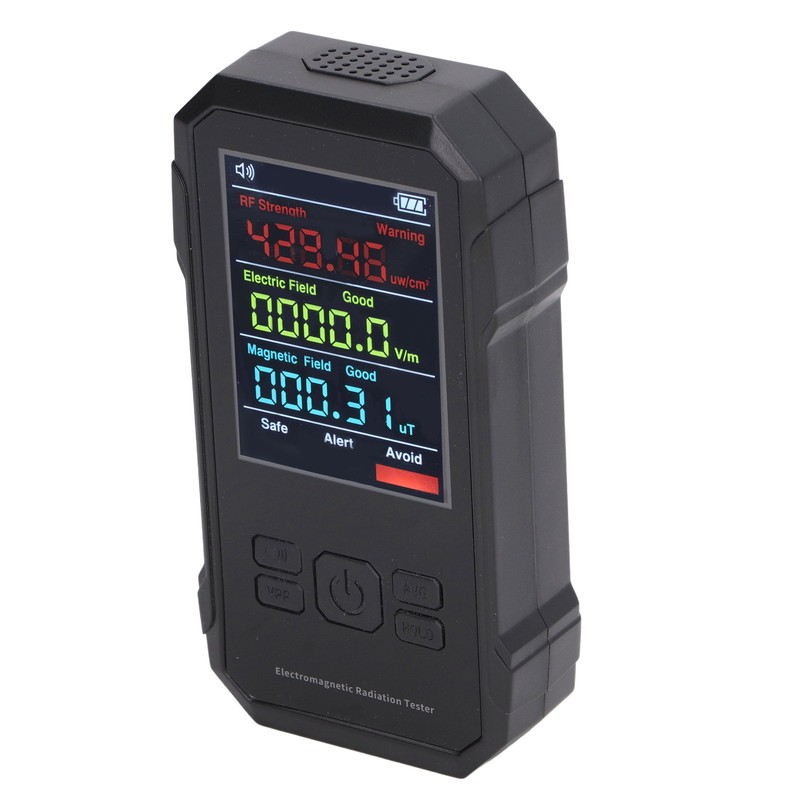 Radiation Detector Black Digital EMF Meter LED Display Handheld RF