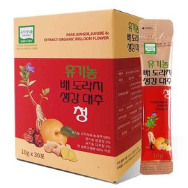 유기농 배 도라지 생강 대추 청 스틱 10g x 30ea Organic Pear Doraji Ginger Jujube Tea Stick 10g x 30ea