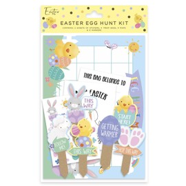 Easter Egg Hunt Accessories - Easter Egg Hunt Maps, Stickers, Markers and Bags - Easter Games Arrow Sign - Easter Game Home Garden Decorations - Easter Egg Hunt Kit