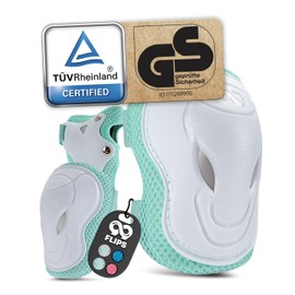 99FLIPS Kids Knee and Elbow Pads for Children - Knee Pads for Kids - Skateboard Pads Skate Pads for Scooter - Size SM Mint - Elbow and Knee Pads Kids Toddler Knee and Elbow Pads