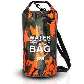 Bolsa Impermeable,Dry Bag 10l 20l 30l con Correa de Hombro Ajustable,Bolsa Estanca Impermeable para Kayak,Rafting,Natación, mochila impermeable para senderismo y deportes acuáticos. (naranja, 10L)