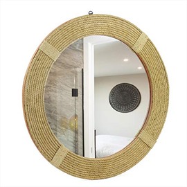 Nagina International Twisted Rope Round Decorative Mirrors - Rope Accentuated Mirror | Maritime Sailor's Decor Gifts | Bathroom Mirrors (16 Inches)