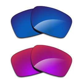 Alphax 2 Pair Polarized Replacement Lenses for Oakley Fuel Cell OO9096 Sunglasses- Deep Water+Midnight Sun