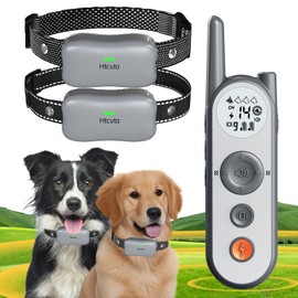 Htcuto Wireless Dog Fence System Electric Fence for Dogs Training Collar with Remote 856 Acre Shock Wireless Pet Outdoor Radius Circular Boundary Containment for 2 Dogs Large Medium with 2 Collar
