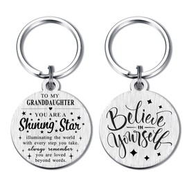 ABBNT Granddaughter Keychain - Granddaughter Gifts from Nana Grandpa - Granddaughter Birthday Graduation Christmas