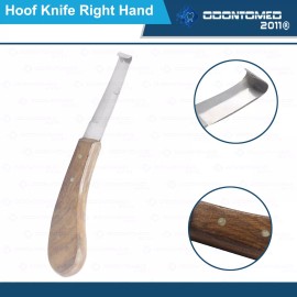 ODM 6 Hoof Knife Right Hand Wide Blade Farrier Equine Horse Goat Wooden Handle Steel