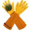 Long Cuff Cowhide Leather Work Gloves for Men & Women