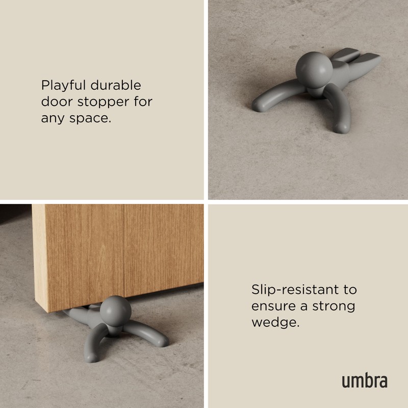 umbra Rubber Door Stopper Insert-Type Door Stopper Gray 2-pack BUDDY